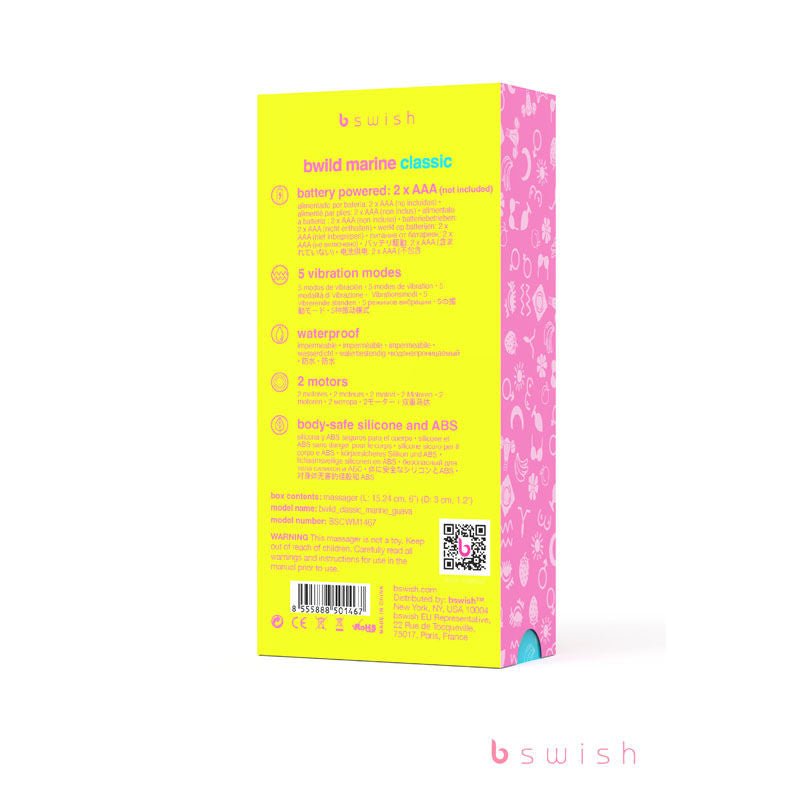 Bwild classic marine - rabbit vibrator -  box back view | Flirtybay.com.au